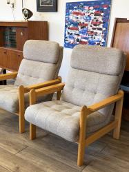 ヴィンテージ モダンハイバックシングルソファA