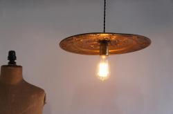イギリスアンティーク　真鍮製　見上げるランプ