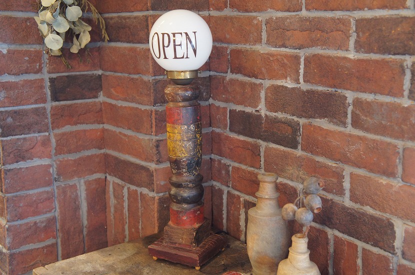 アンティーク　キャンドル OPENサイン テーブルランプ