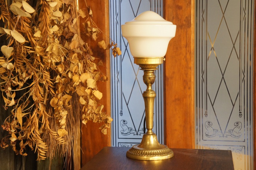 フランスアンティーク　真鍮製 燭台 テーブルランプ