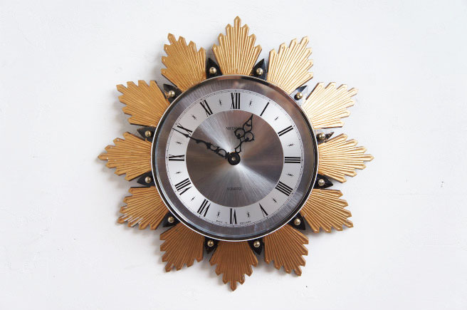 イギリス METAMEC製 ヴィンテージサンバーストクロック