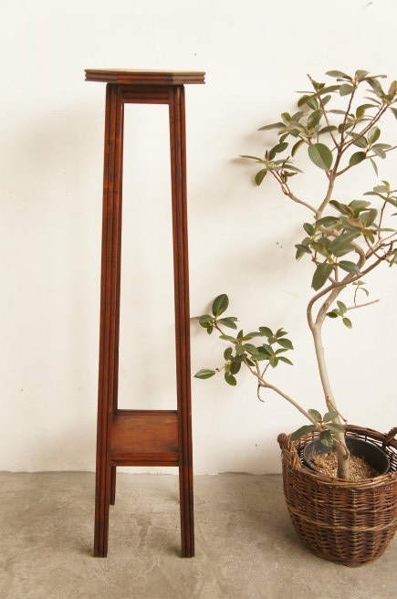 フランスアンティーク　木製ハイテーブル/花台