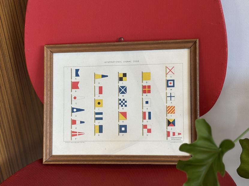 ヴィンテージ 国際信号機 額装