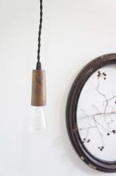 フランスヴィンテージ　ウッドソケットランプ