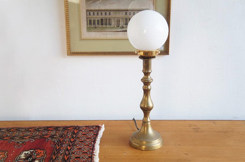 フランスアンティーク 真鍮製 燭台テーブルランプ④