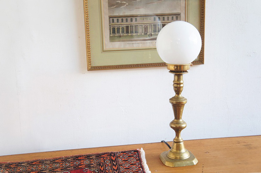 フランスアンティーク 真鍮製 燭台テーブルランプ③