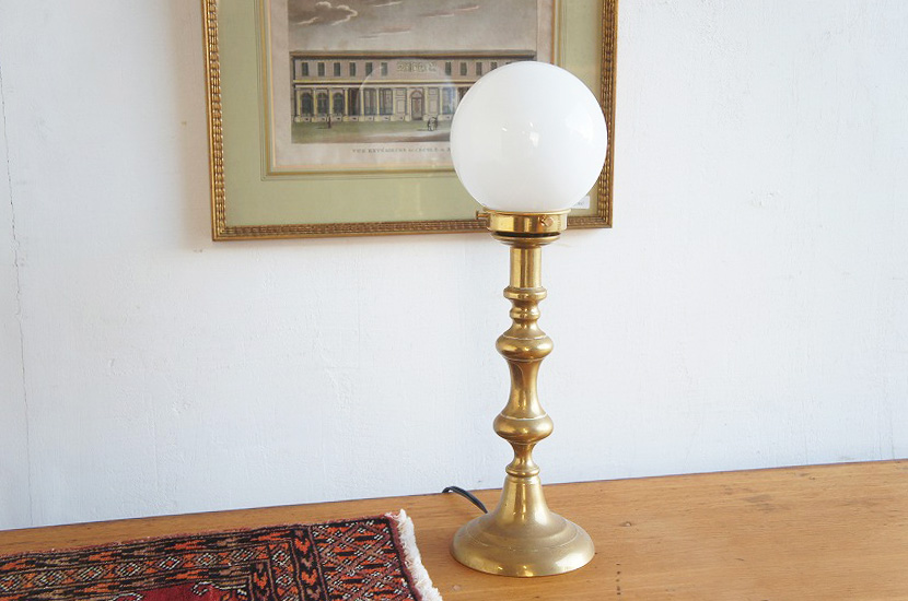 フランスアンティーク 真鍮製 燭台テーブルランプ②