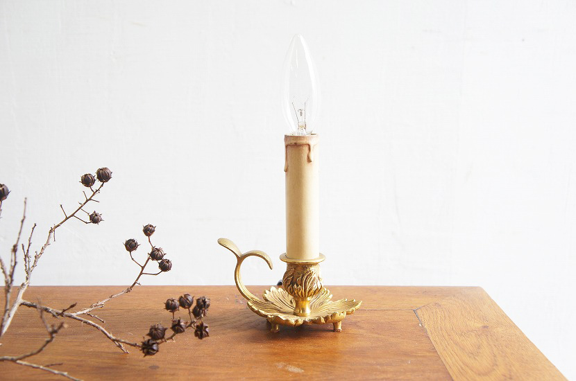 フランスアンティーク　燭台テーブルランプ