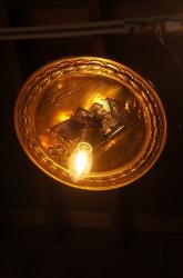イギリスアンティーク　真鍮製　見上げるランプ SHAKESPEARE'S BIRTHPLACE