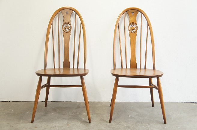 【1980's vintage】ERCOL アーコール スワンバックチェア アーコールERCOL No1876 スワンダイニングチェア 4脚セット