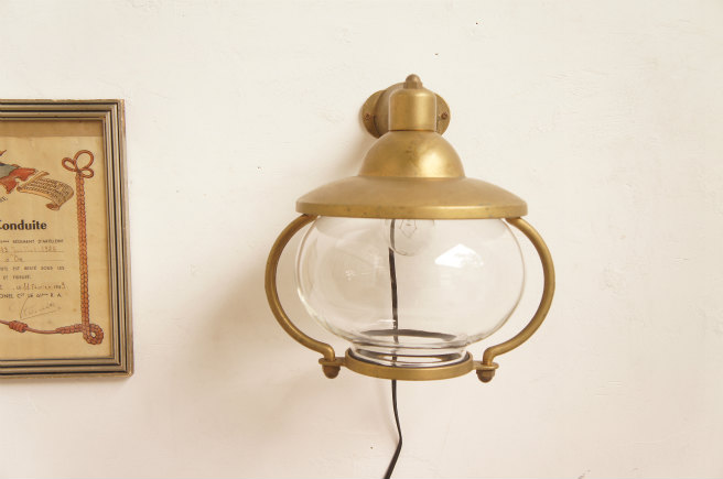 フランスアンティーク　真鍮製ブラケットランプ