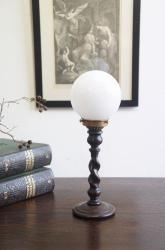 イギリスアンティーク　木製燭台テーブルランプ C-②