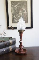 イギリスアンティーク　木製燭台テーブルランプ D-②