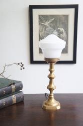 イギリスアンティーク　真鍮製 燭台テーブルランプ　C-②