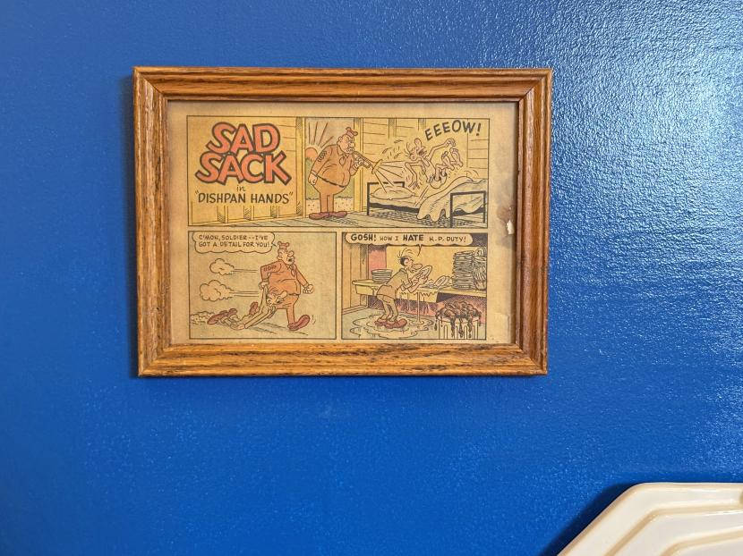 ヴィンテージコミック額装アート「Sad Sack」壁掛けタイプ