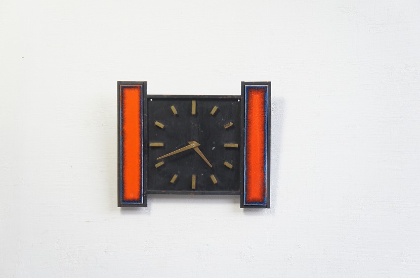 フランスヴィンテージ　アイアン×タイル製ウォールクロック