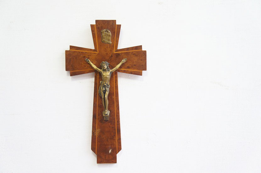 フランスアンティーク　十字架キリスト像
