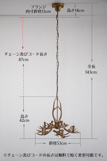 HOMEWARD [ホームワード] / 鹿角 5灯シャンデリア 