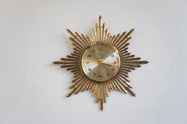 イギリス ミッドセンチュリー ヴィンテージ　サンバーストクロック