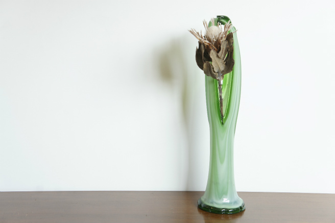アンティーク ガラス製フラワーベース (花瓶)