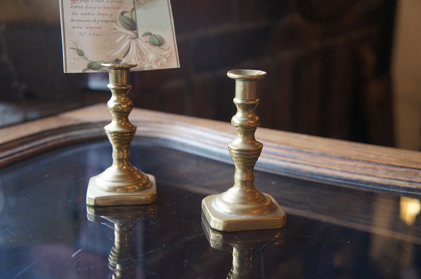 アンティーク真鍮製キャンドルホルダー カードスタンド