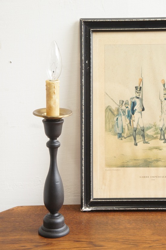 イギリスアンティーク　木製キャンドルランプ