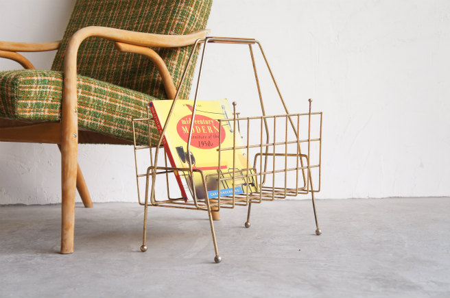 ヴィンテージ ミッドセンチュリー マガジンラック／マガジンホルダー