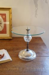 アメリカヴィンテージ  ガラストップミニテーブル