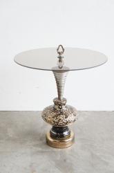 ヴィンテージ ミッドセンチュリー ガラストップサイドテーブル