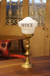 フランスアンティーク　真鍮製 燭台 OFFICEサインテーブルランプ