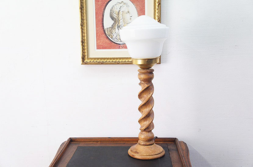 フランス アンティーク ツイスト 燭台テーブルランプ