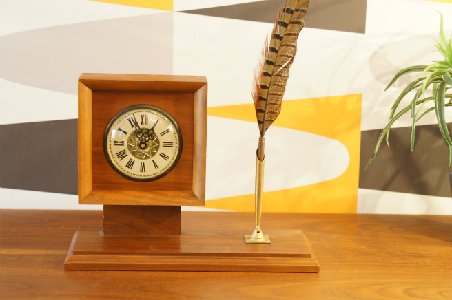 1960s　ヴィンテージ ペンホルダー付置き時計