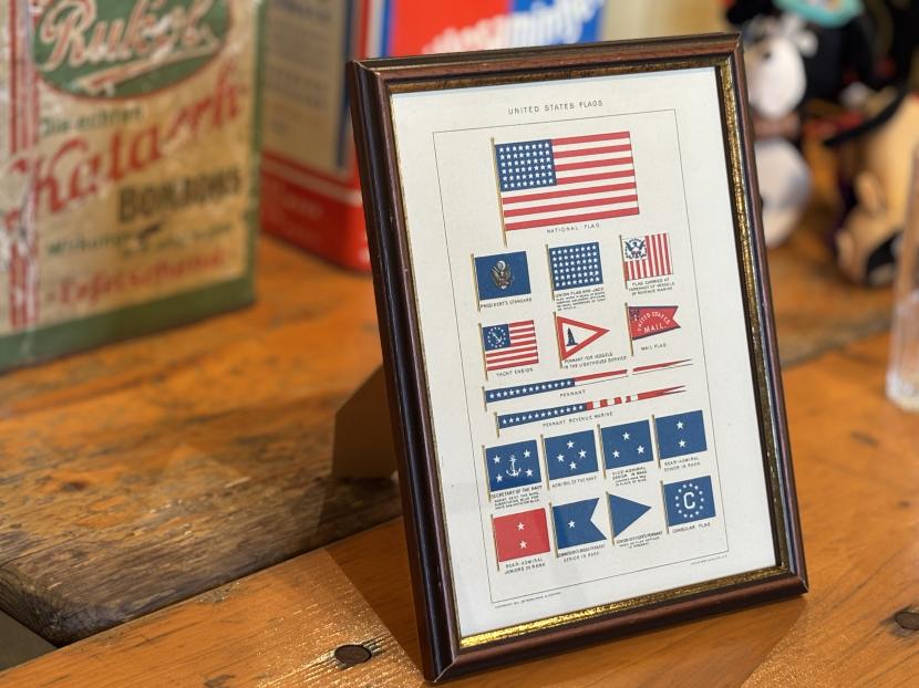 ヴィンテージ アメリカ国旗 額装