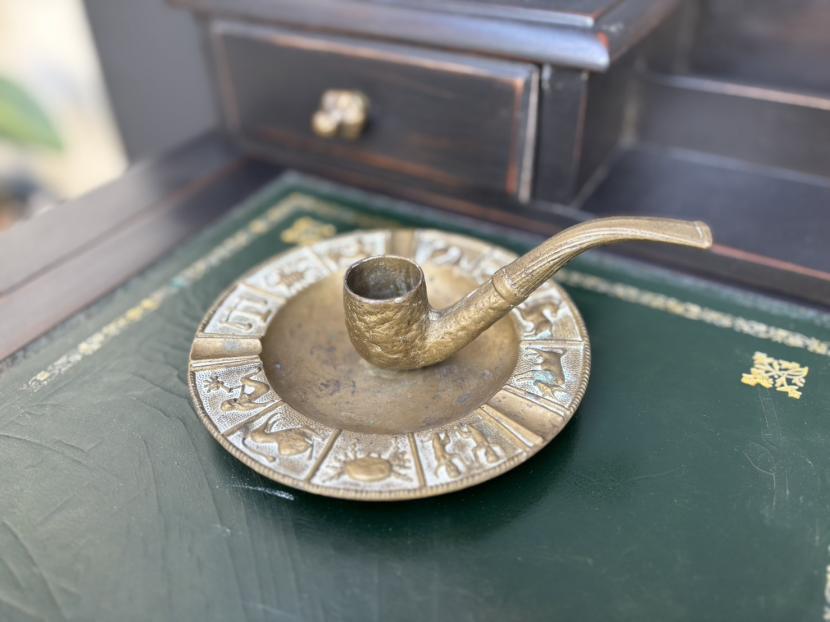 フランスアンティーク ブラス パイプモチーフ灰皿