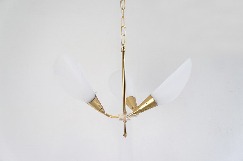 フレンチミッドセンチュリー ヴィンテージ 3灯ペンダントランプ