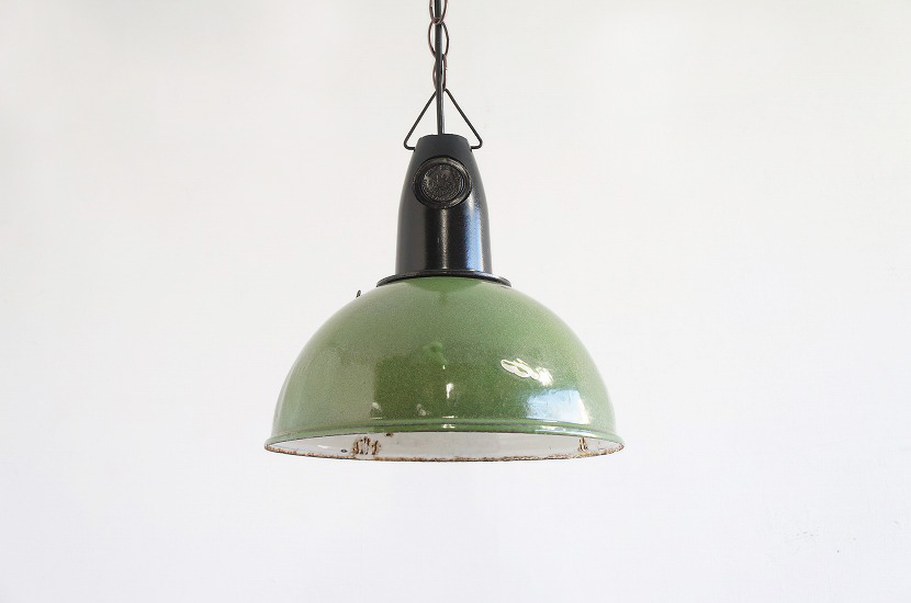 フランスヴィンテージ　ホーローペンダントランプ