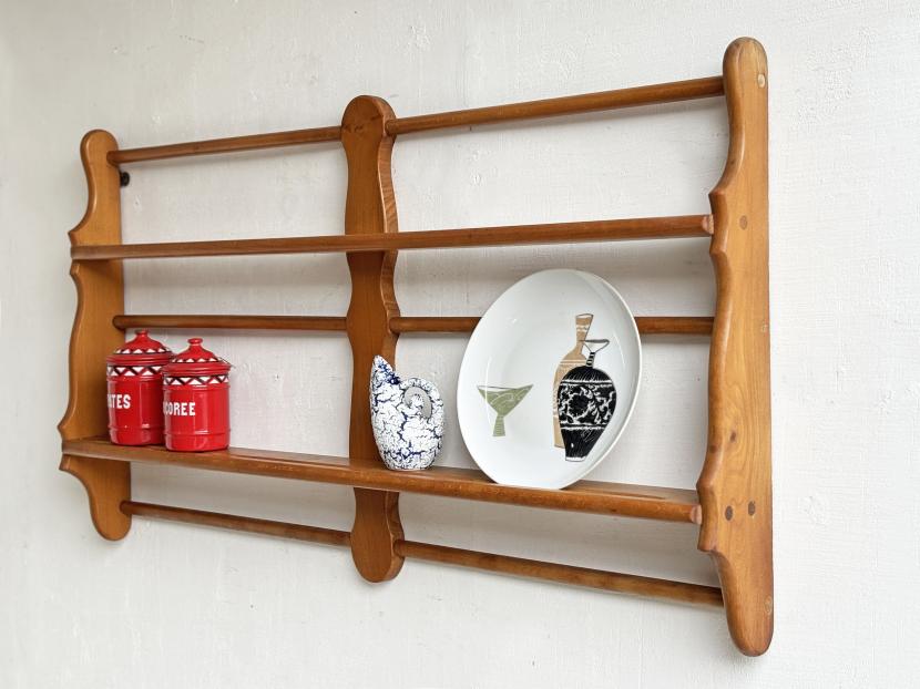 ERCOL　ヴィンテージ ウォールシェルフ/プレートラック