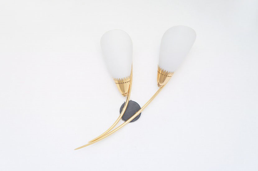 フレンチミッドセンチュリー 2灯ブラケットランプ