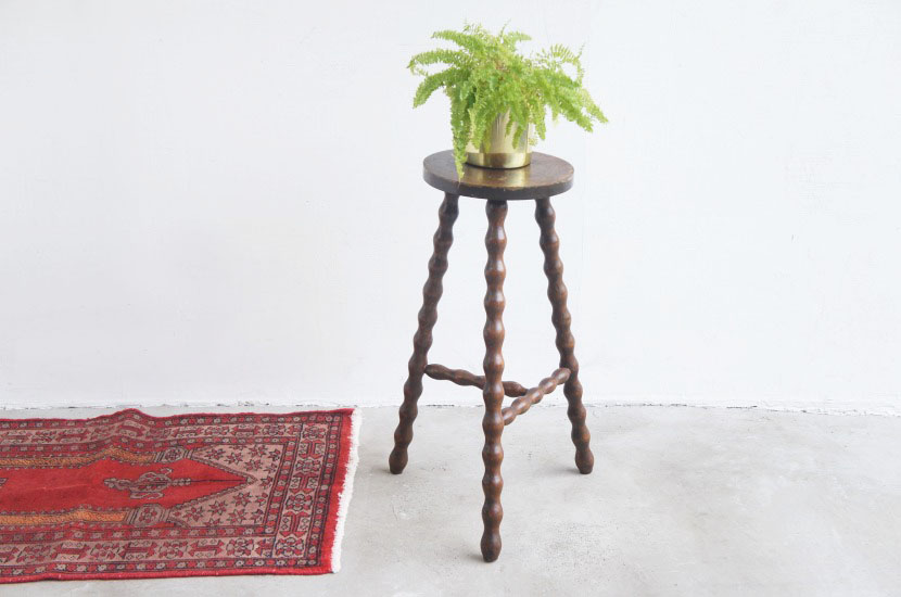 フランスアンティーク　ボビンレッグ　ウッドスツール ①