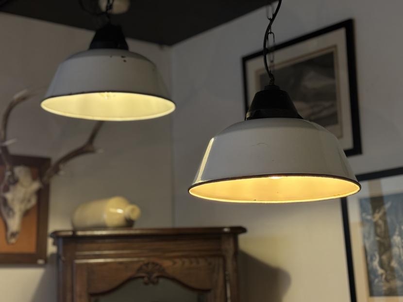 ヴィンテージ　インダストリアルホーローランプB