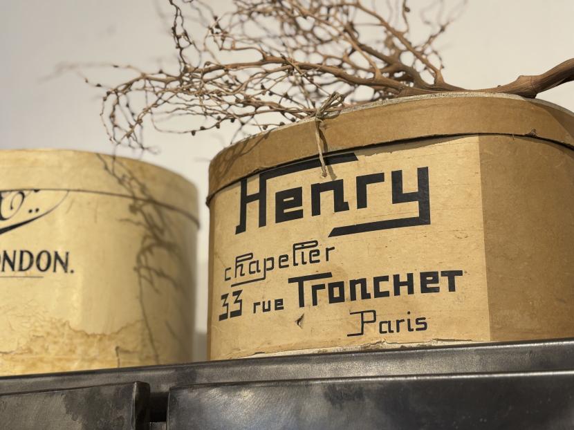 フランスアンティーク　Henry chapelier　ハットボックス