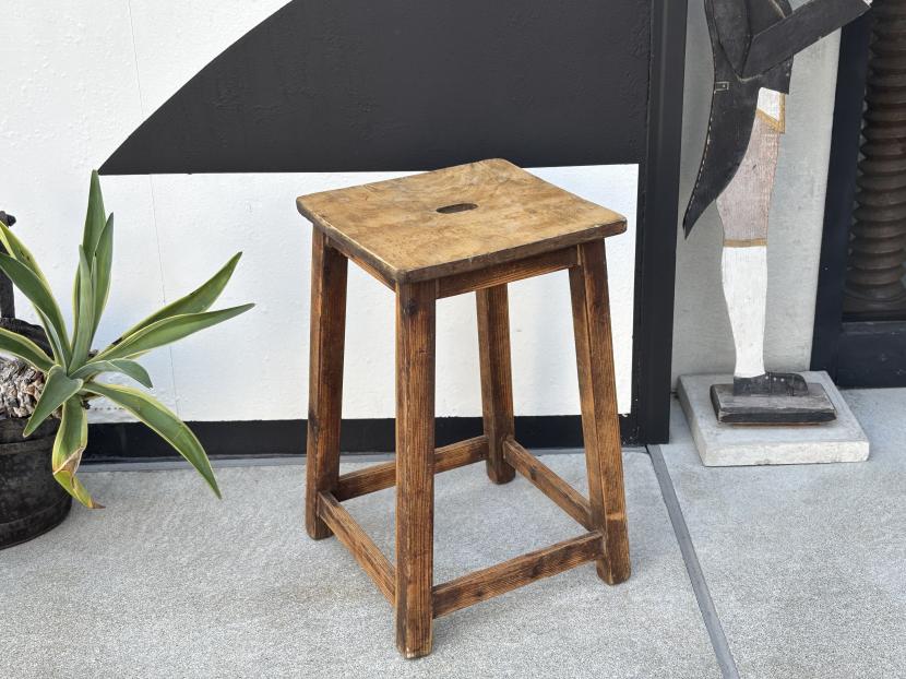 フランスアンティーク　木製スツール