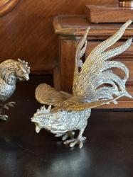 アンティーク闘鶏フィギュリン/COCKFIGHT ゴールド