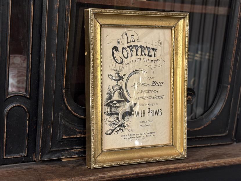 フランス アンティーク 譜面 額装