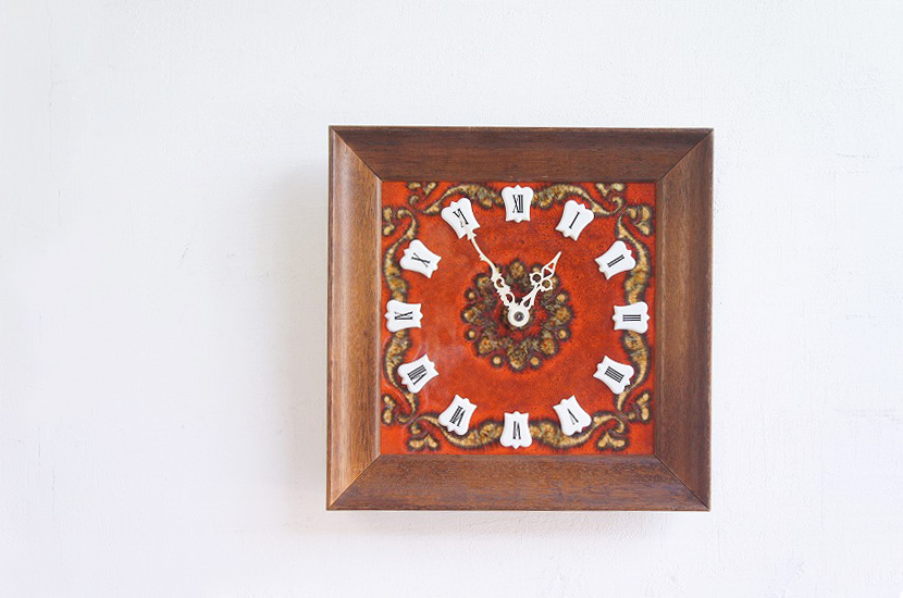 フランスヴィンテージ　タイルウォールクロック