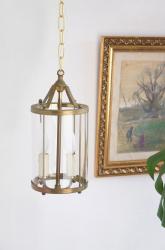 フランスアンティーク　ランタン型ペンダントランプ