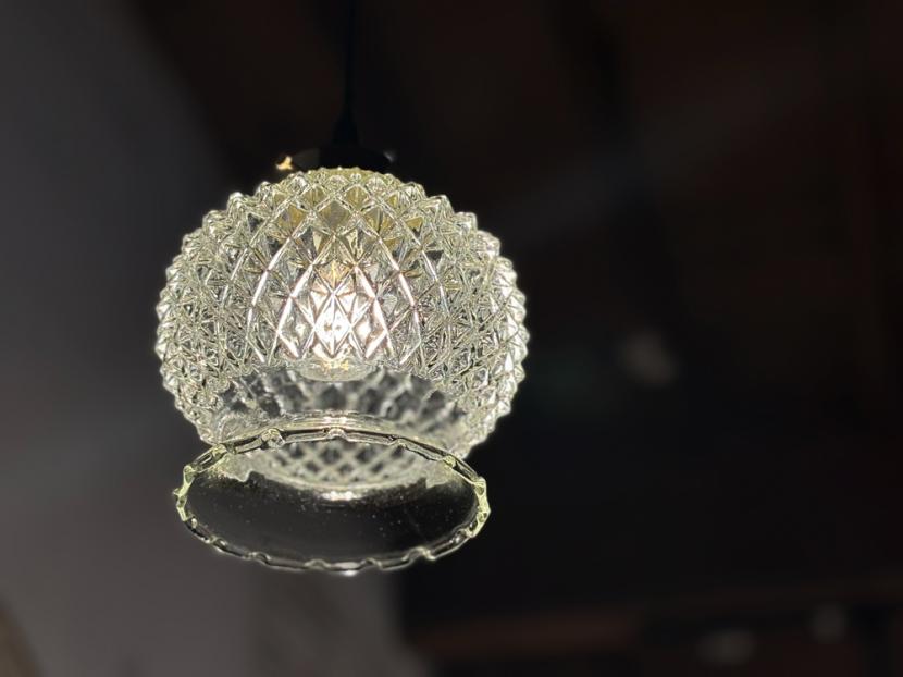 フランスヴィンテージ　ミニガラスペンダントランプ