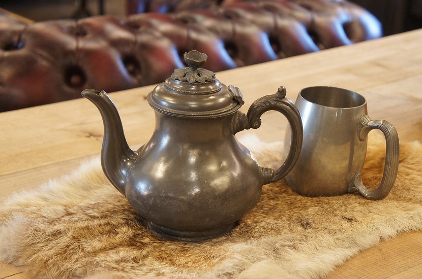 アンティーク　ピューター製ポット