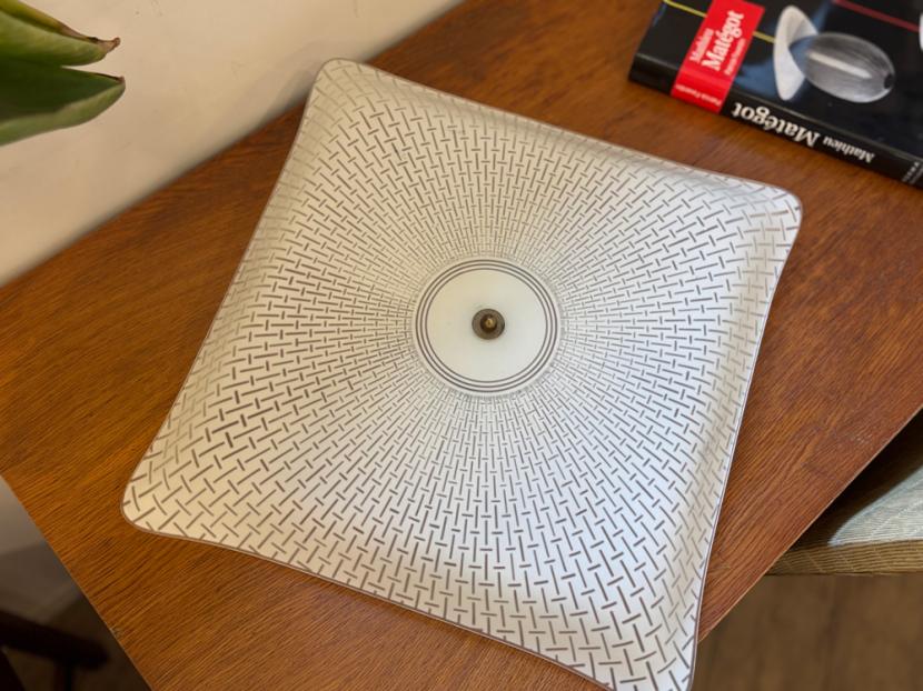 ヴィンテージ ガラスシェード 2灯シーリングランプ