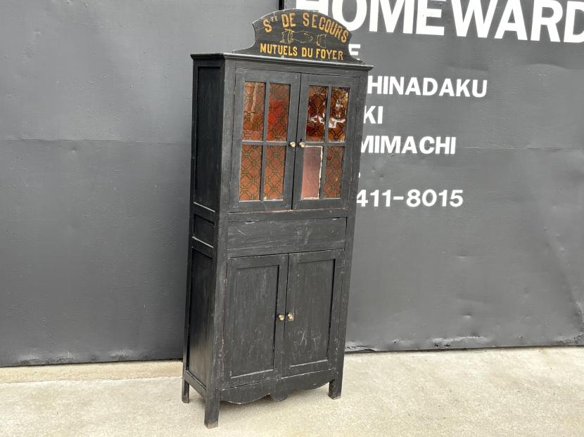 フランスアンティーク　ハンドペイントサイン　キャビネット